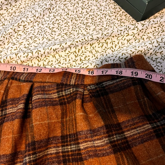 Tartan brown size fully lined 22 midi skirt - Picture 5 of 6